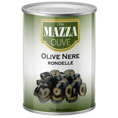 Alyvuogės juodos pjaustytos MAZZA, Italija, 2,6 kg / 1,35 kg